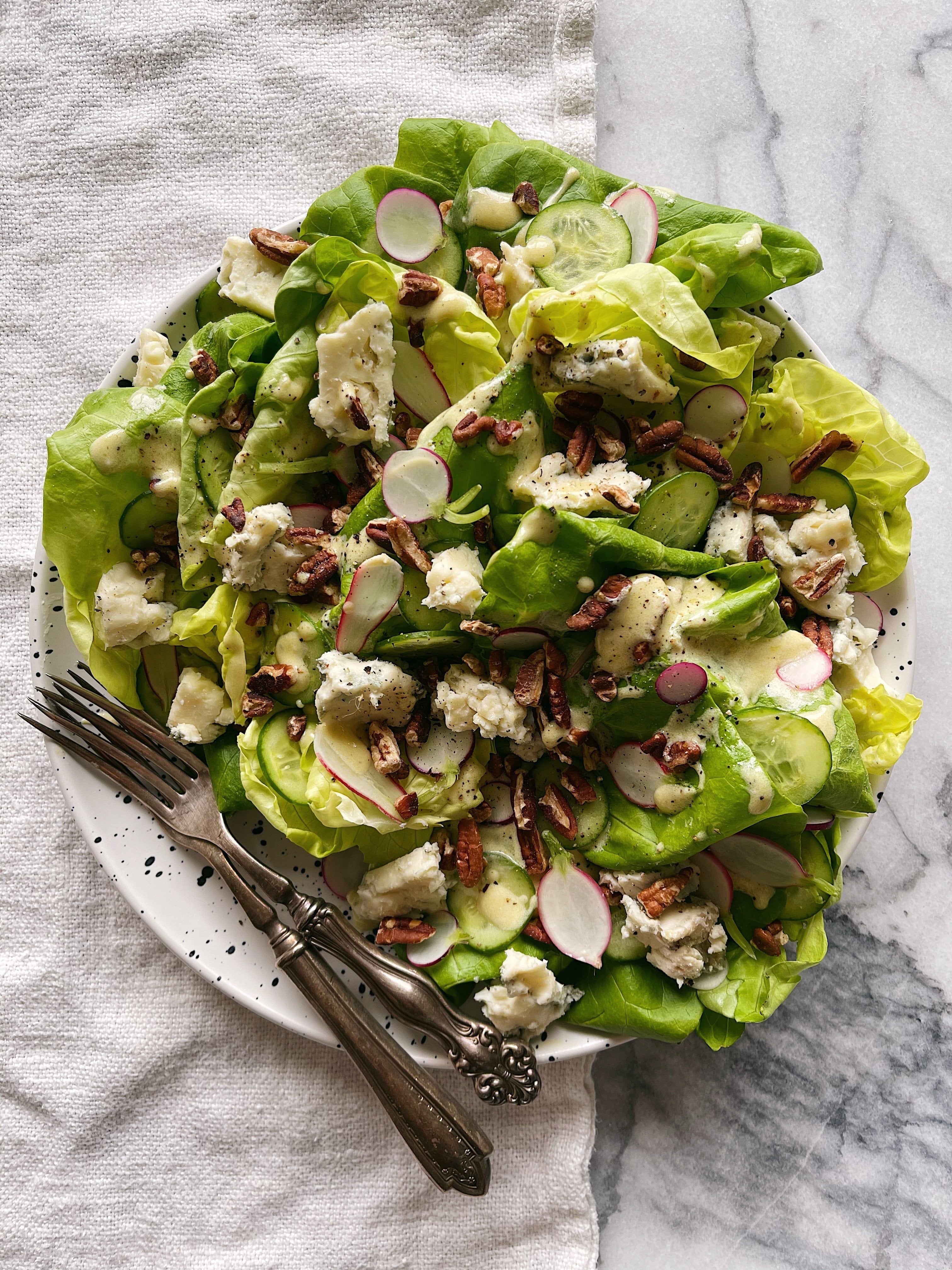 Crunchy, Creamy Green Salad