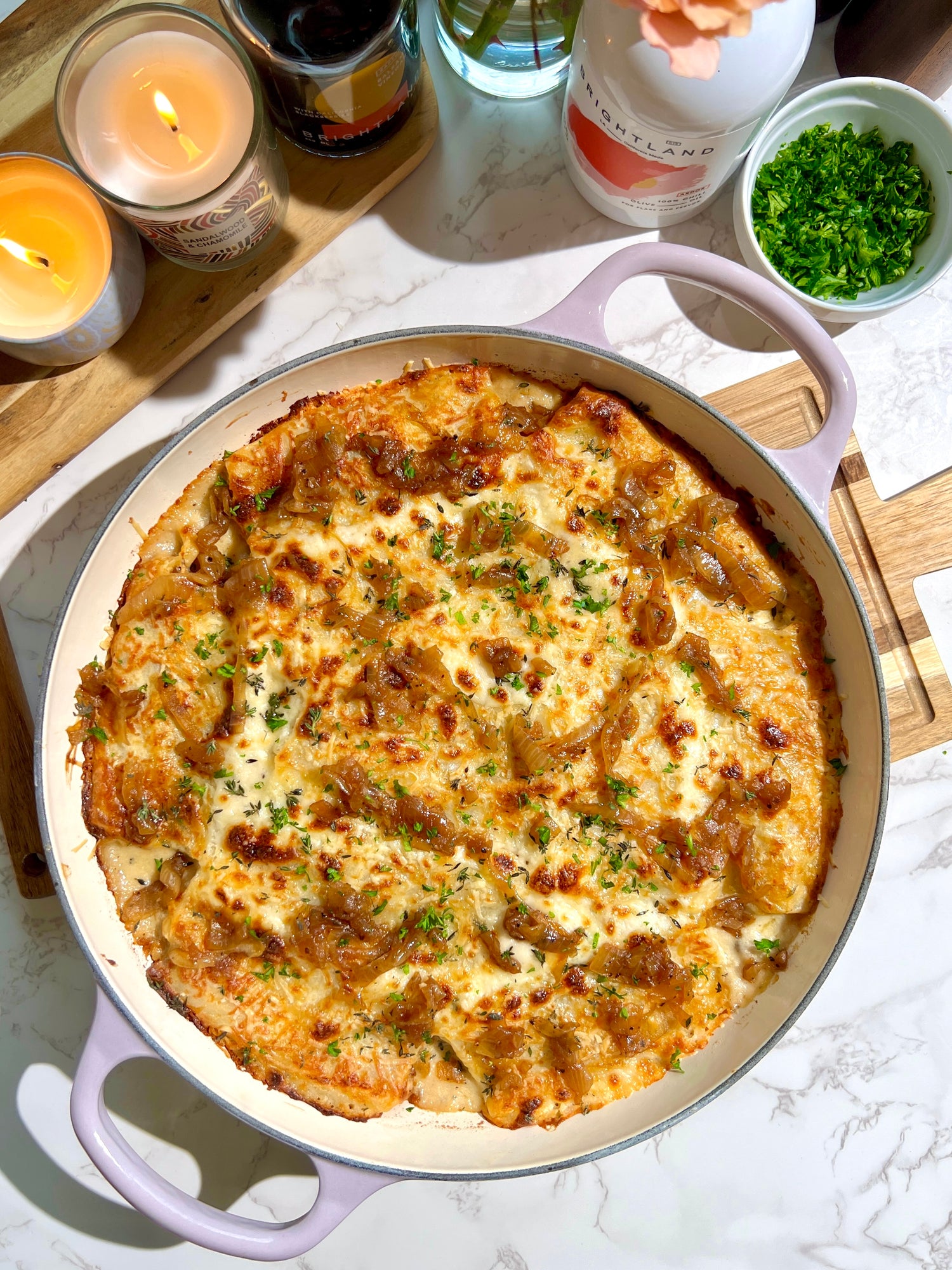 Balsamic Caramelized Onion & Goat Cheese Lasagna Rolls