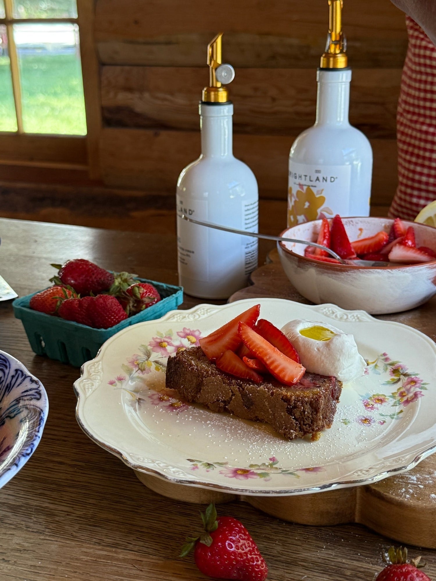 Roasted Strawberry Olive Oil Cake