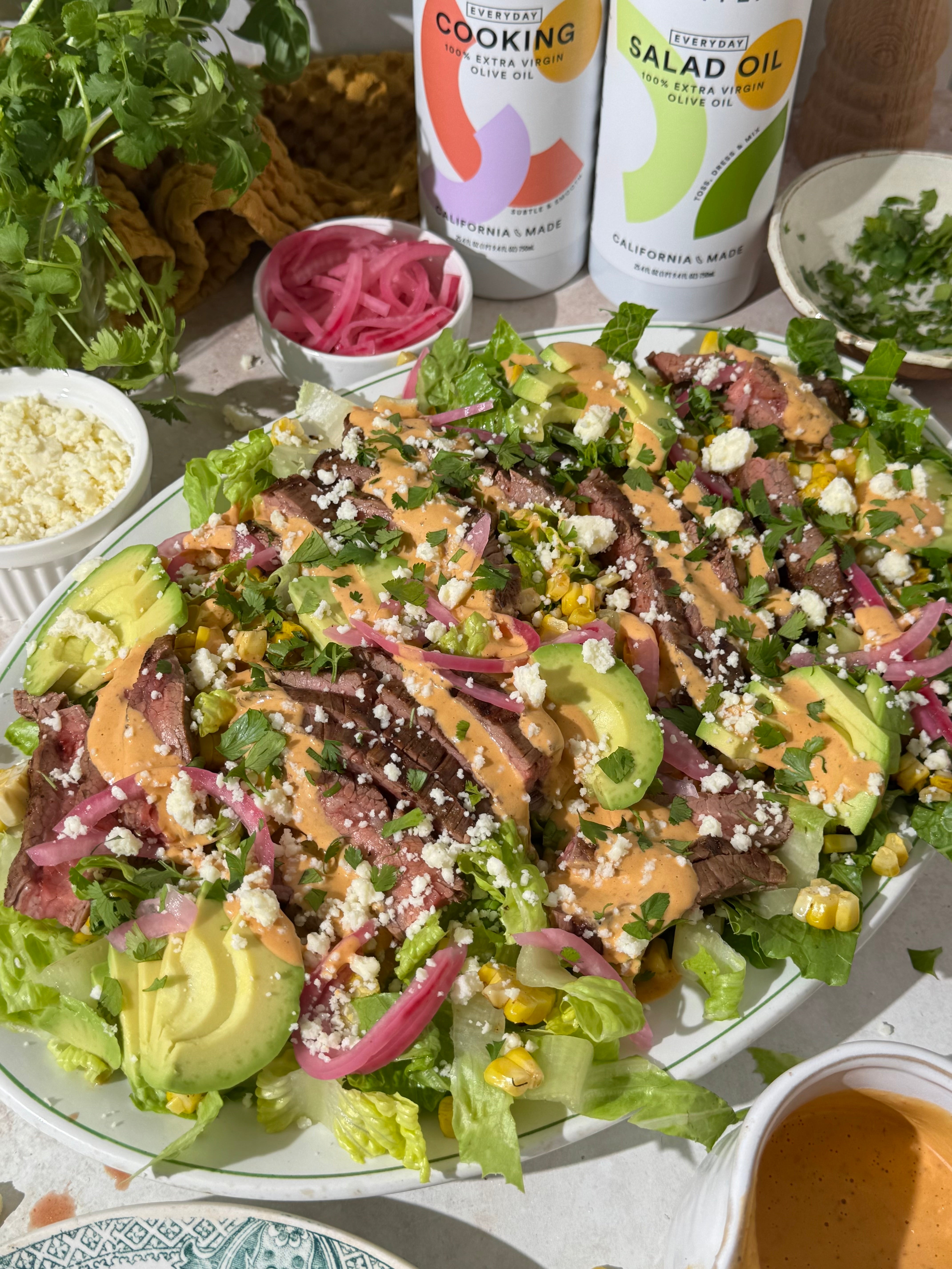 Grilled Steak & Corn Salad with Creamy Chipotle Dressing